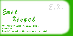 emil kiszel business card